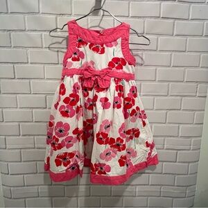 Girls floral dress white and pink /size 6
